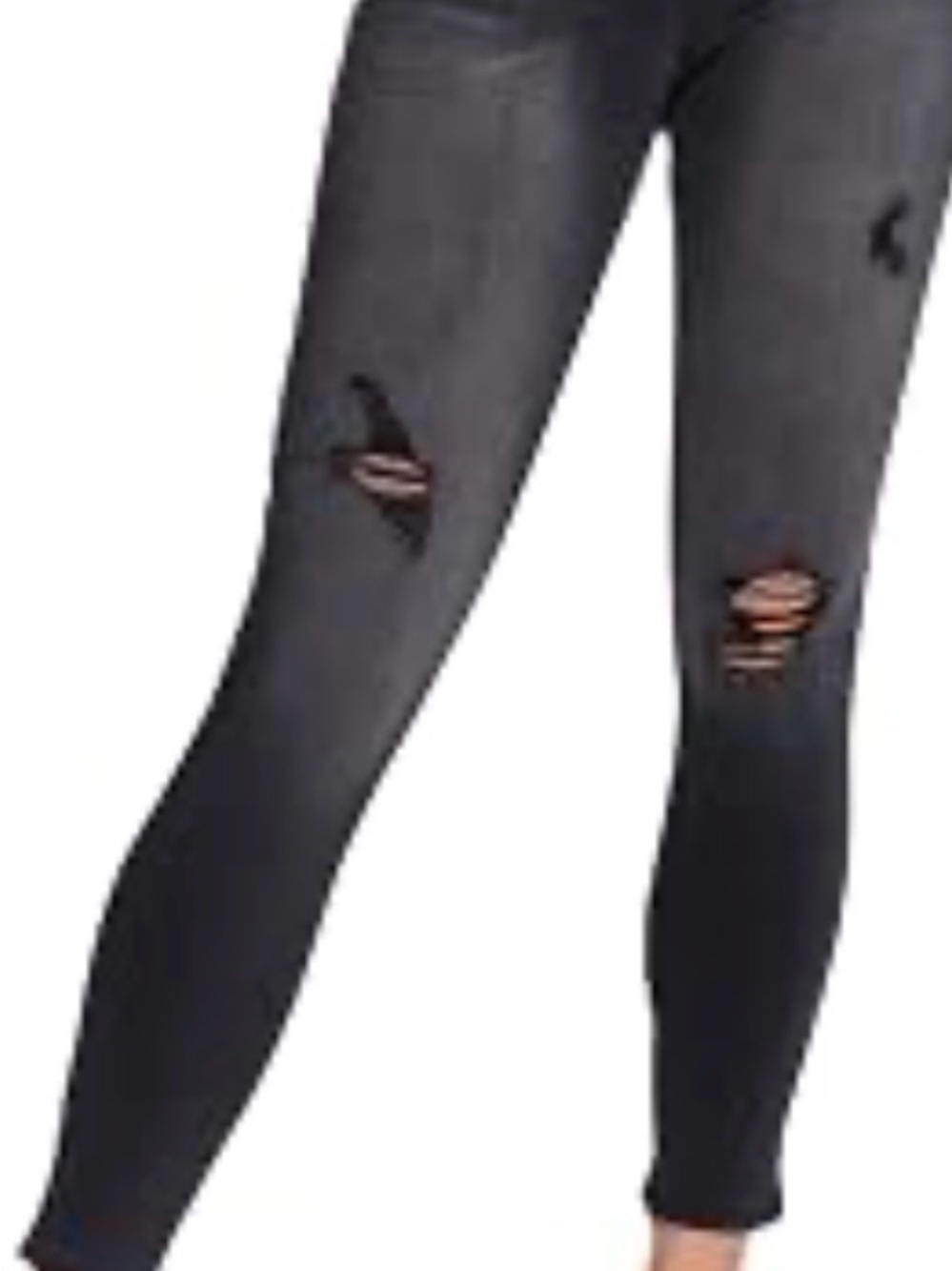 1822 Denim Gray Ripped Skinny Jeans